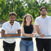 Yusuf Celik, Jana Hofacker und Nesta Ezeh sind diesen Sommer für die Spielplatzbetreuung in Rankweil zuständig. Foto: Gemeinde/Kevin Zimmermann