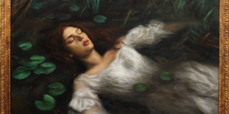 Chantal Boso-Flores, Ophelia, Öl auf Leinwand, 2024