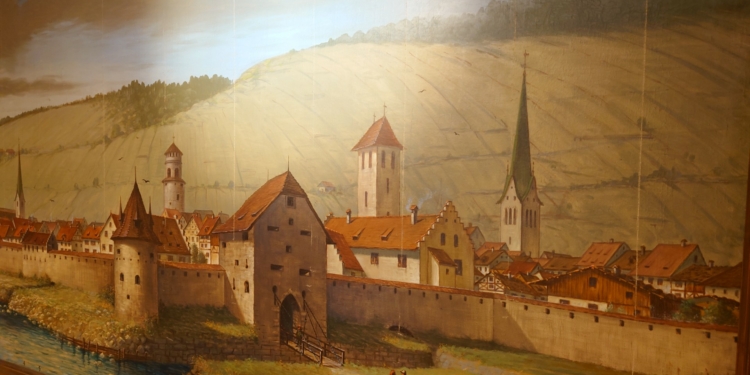 Feldkircher Stadtansicht von Florus Scheel im Schattenburgmuseum. Foto: Doppelbauer